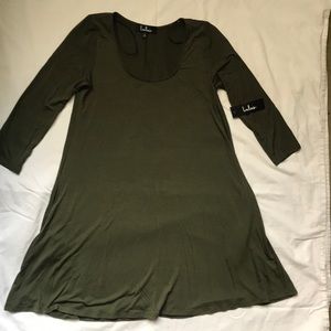 Lulus Olive Jersey Dress